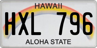 HI license plate HXL796
