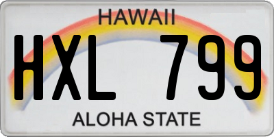 HI license plate HXL799