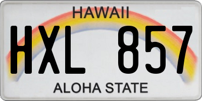 HI license plate HXL857