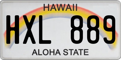 HI license plate HXL889