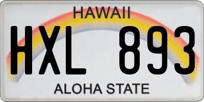 HI license plate HXL893