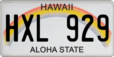 HI license plate HXL929