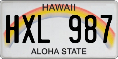 HI license plate HXL987