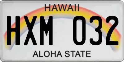 HI license plate HXM032