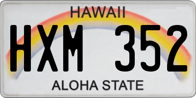 HI license plate HXM352