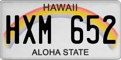 HI license plate HXM652