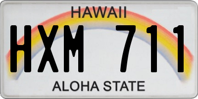 HI license plate HXM711