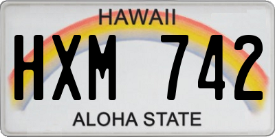 HI license plate HXM742
