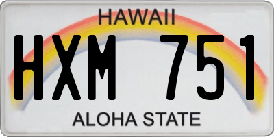 HI license plate HXM751
