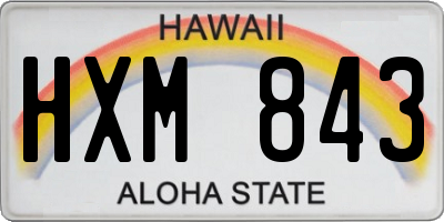 HI license plate HXM843