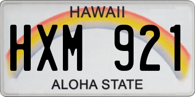 HI license plate HXM921