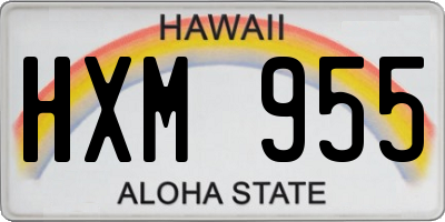 HI license plate HXM955