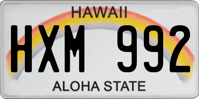 HI license plate HXM992