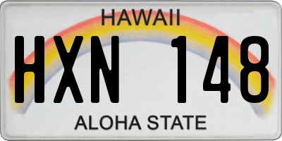 HI license plate HXN148