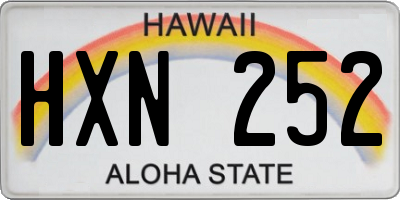 HI license plate HXN252
