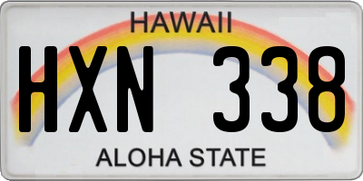 HI license plate HXN338