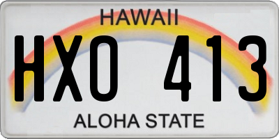 HI license plate HXO413