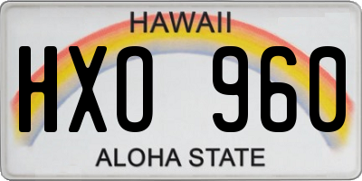 HI license plate HXO960