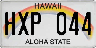 HI license plate HXP044