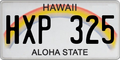 HI license plate HXP325