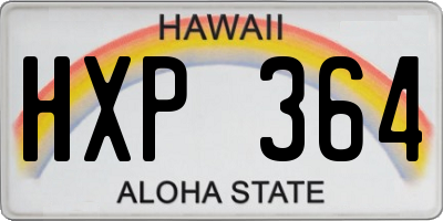 HI license plate HXP364