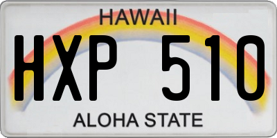 HI license plate HXP510