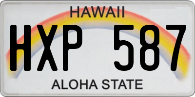 HI license plate HXP587