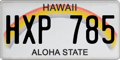 HI license plate HXP785