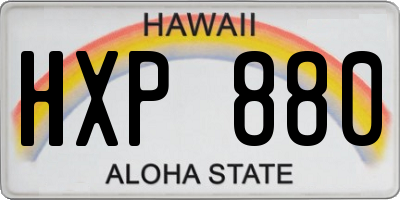 HI license plate HXP880
