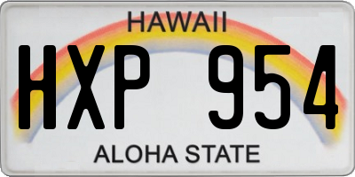 HI license plate HXP954