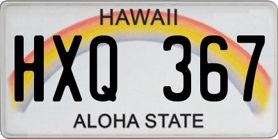 HI license plate HXQ367