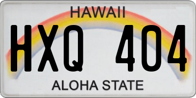 HI license plate HXQ404
