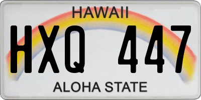HI license plate HXQ447