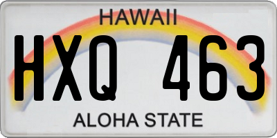 HI license plate HXQ463
