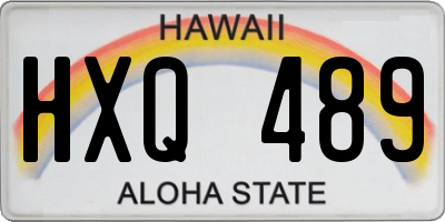 HI license plate HXQ489