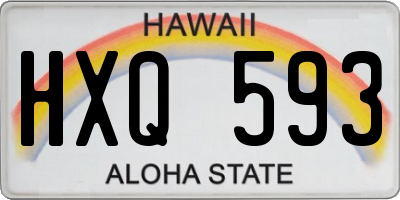 HI license plate HXQ593