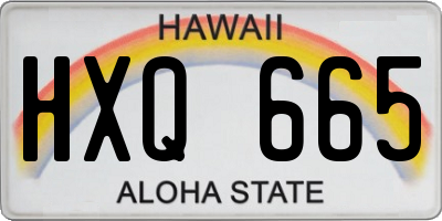 HI license plate HXQ665