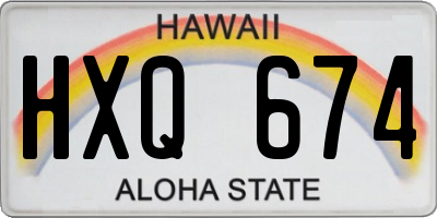 HI license plate HXQ674