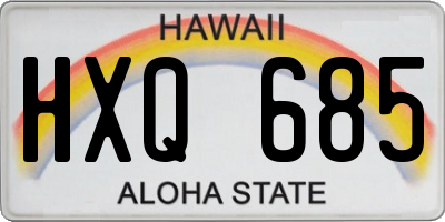 HI license plate HXQ685