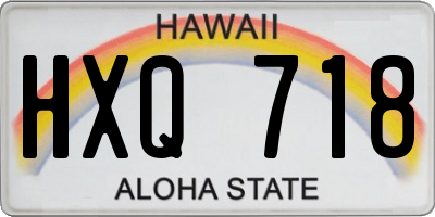 HI license plate HXQ718