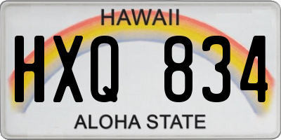 HI license plate HXQ834