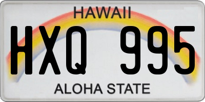 HI license plate HXQ995