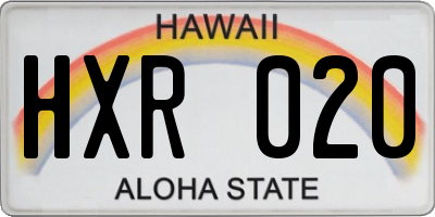 HI license plate HXR020