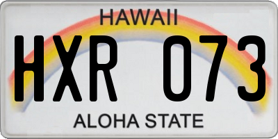 HI license plate HXR073