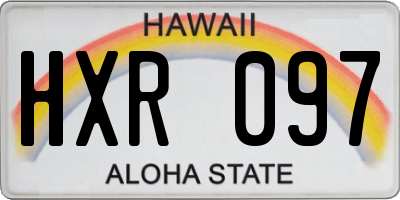 HI license plate HXR097