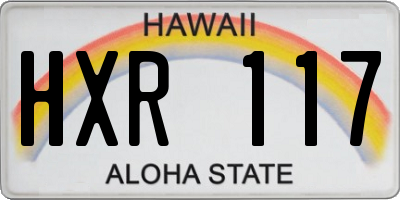 HI license plate HXR117