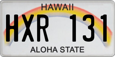 HI license plate HXR131