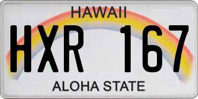 HI license plate HXR167