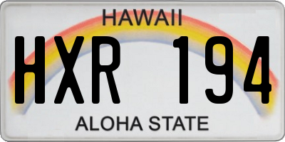 HI license plate HXR194