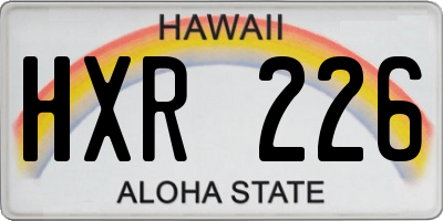 HI license plate HXR226